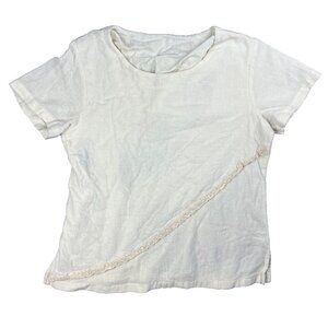 Mexico Lindo Women's Size Large Off White Short Sleeve Blouse